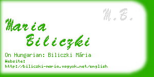 maria biliczki business card