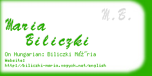 maria biliczki business card